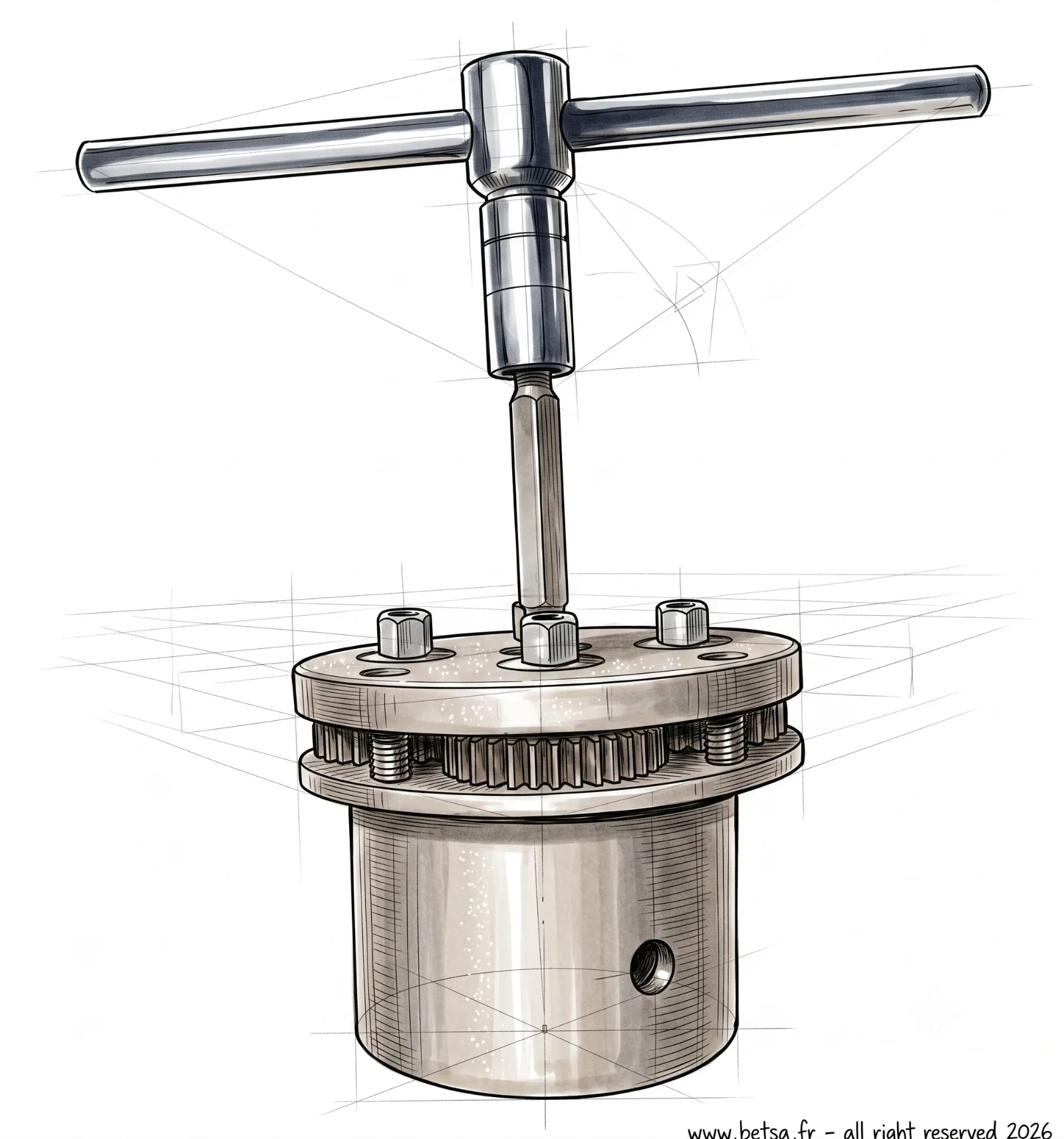 BETSA&reg; Gearbox [GB] mounted on a diamond anvil cell