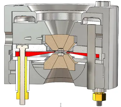 Detail of the 3D printed resistor of the BETSA&reg; internal heating system