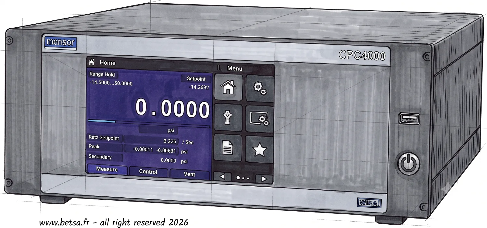 WIKA® CPC4000 industrial pressure controller supplied by BETSA® as APDS210 W