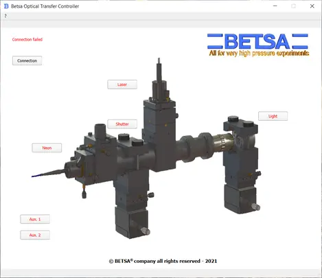 BETSA&reg; Optical Transfer Controller software window