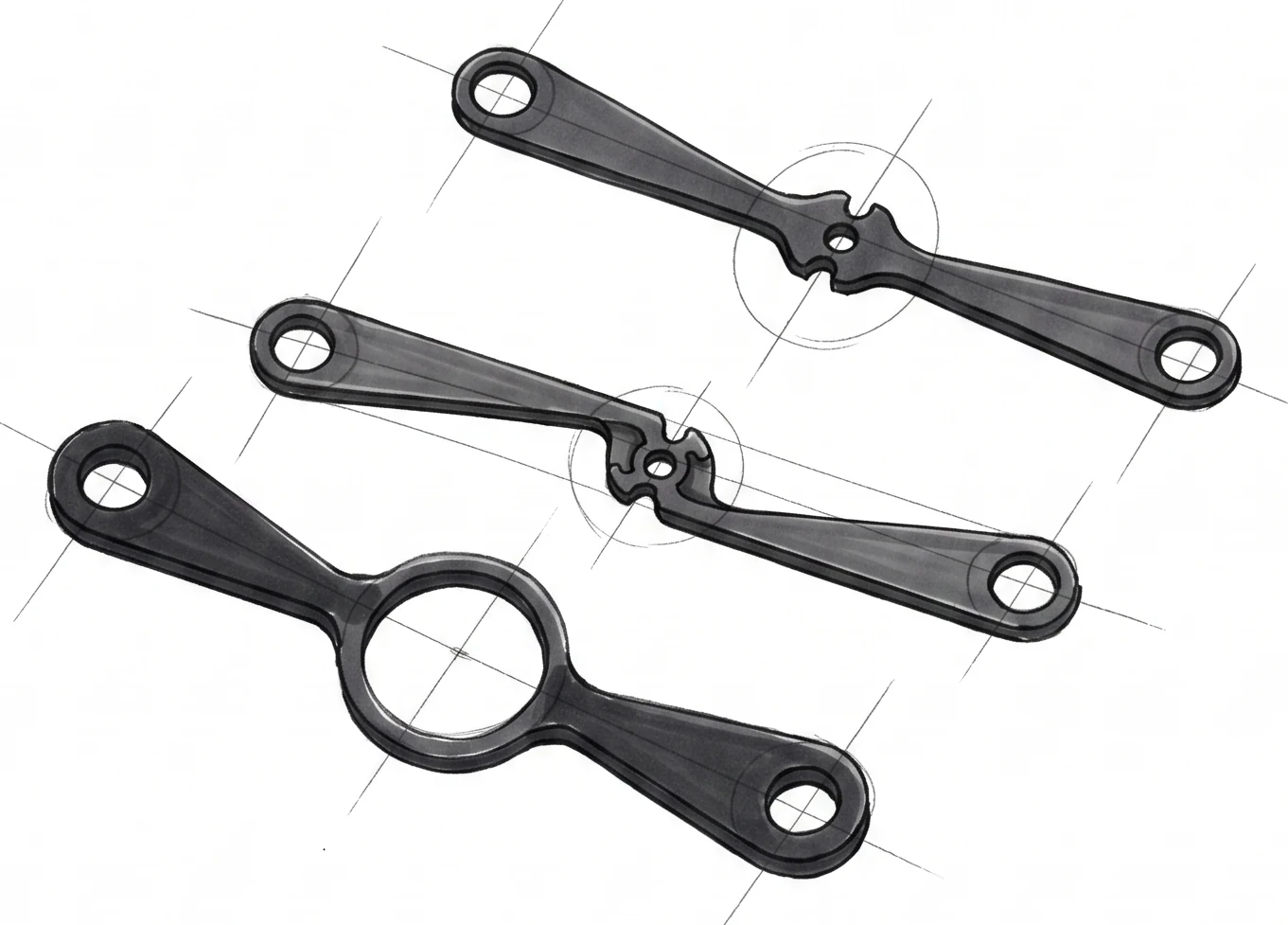 Several other BETSA&reg; internal heating element models, drawn for different diamond anvil cell configurations