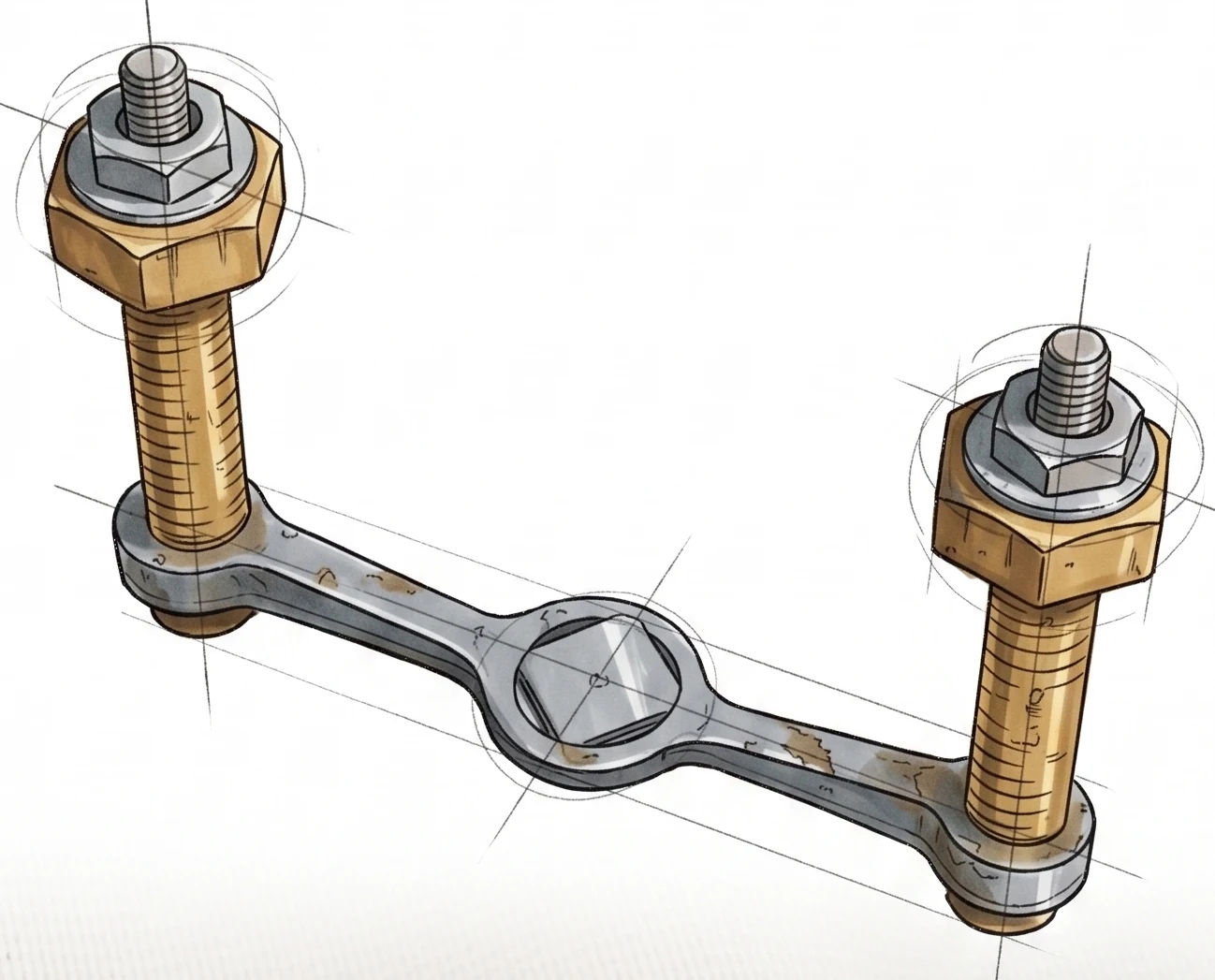 BETSA&reg; internal heating assembly with its electrical connections, for a square gasket of 5.2 &times; 5.2 mm held between two heating elements